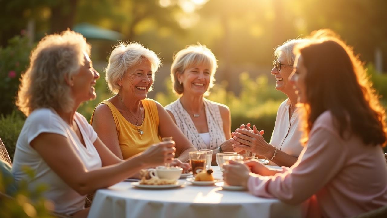 Diverse group of women smiling and holding hands, symbolizing support and community
